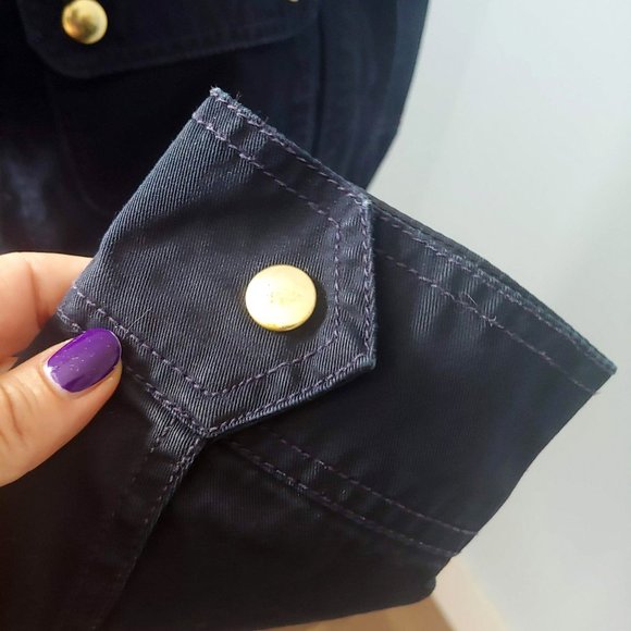 J. Crew Navy Resin-Coated Twill Jacket with Hood - Picture 8 of 15